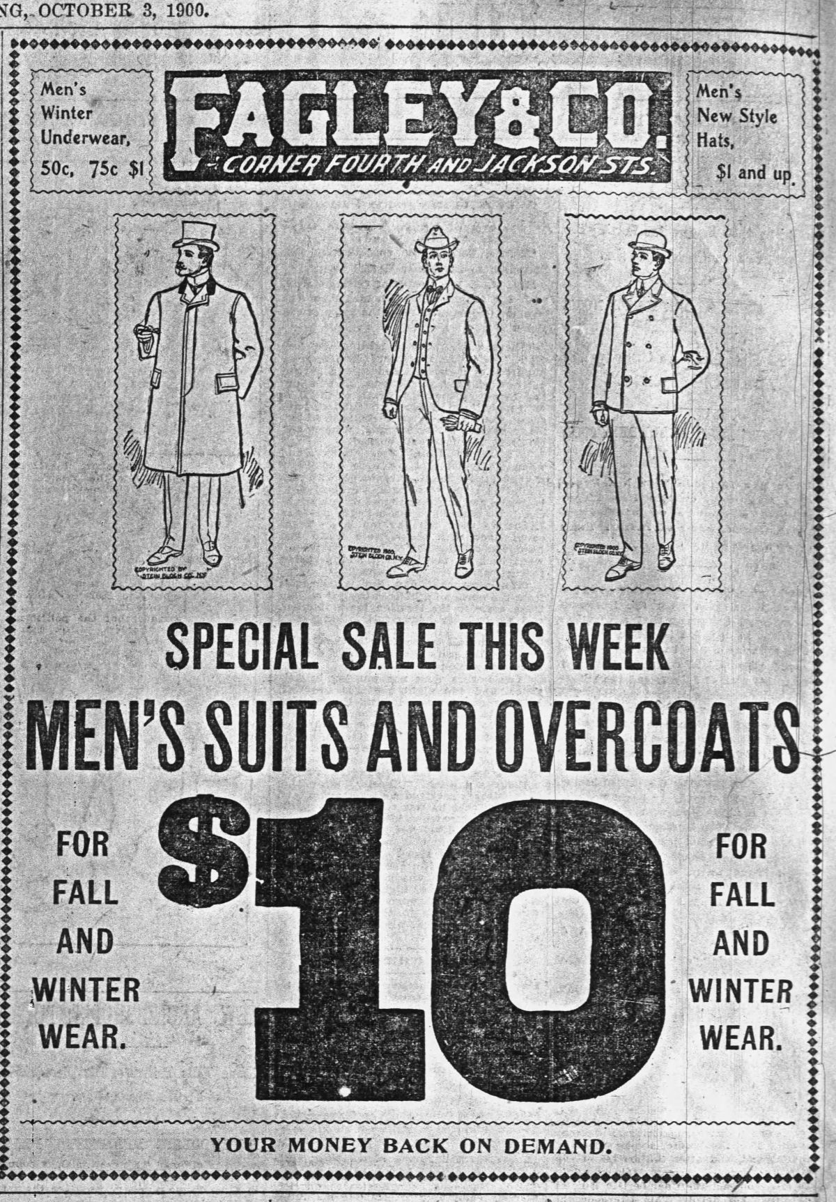 Sioux City Journal ads, Oct. 3 1900